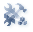 Build step icon — wrench and blocks